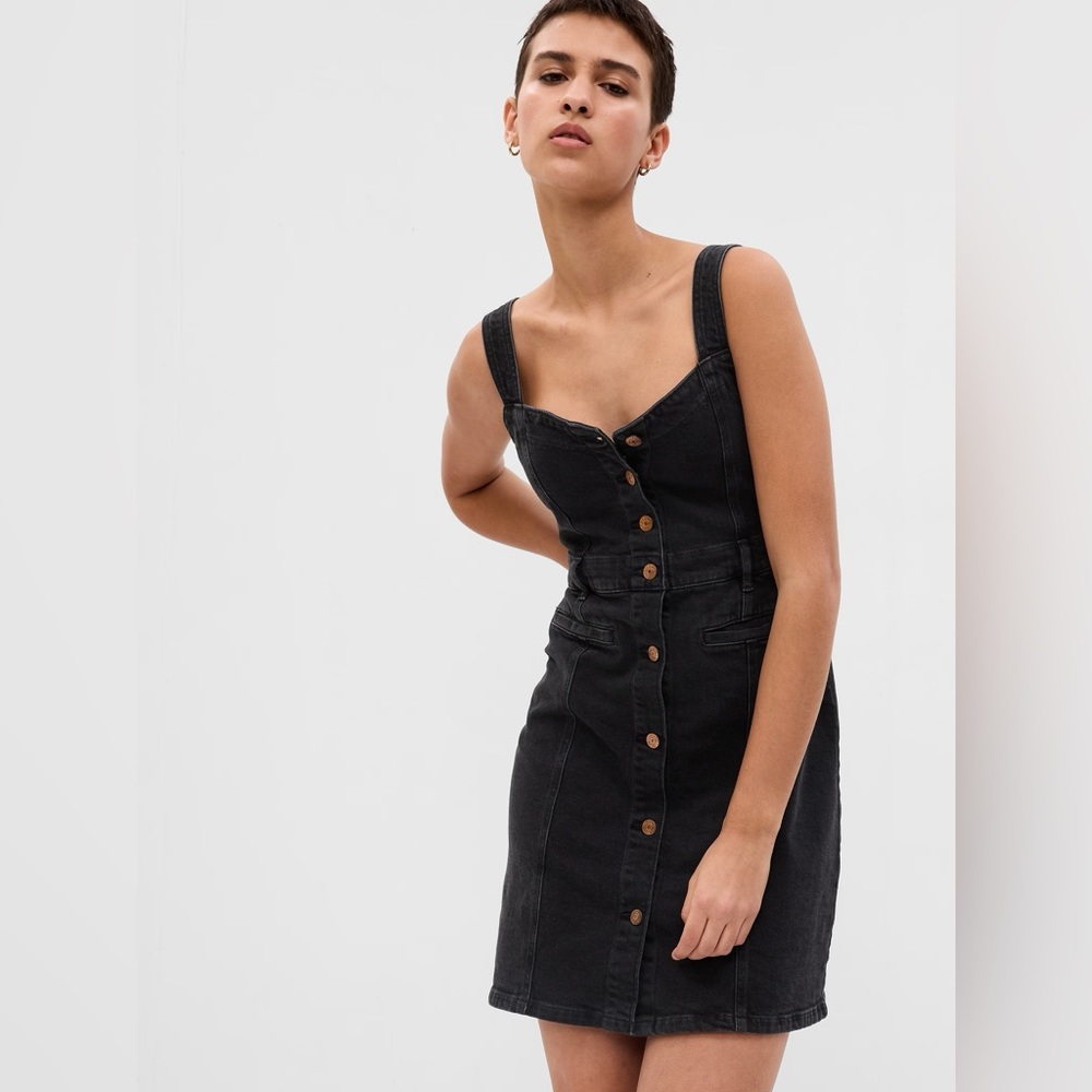 NWT GAP Button-Front Denim Mini Dress
